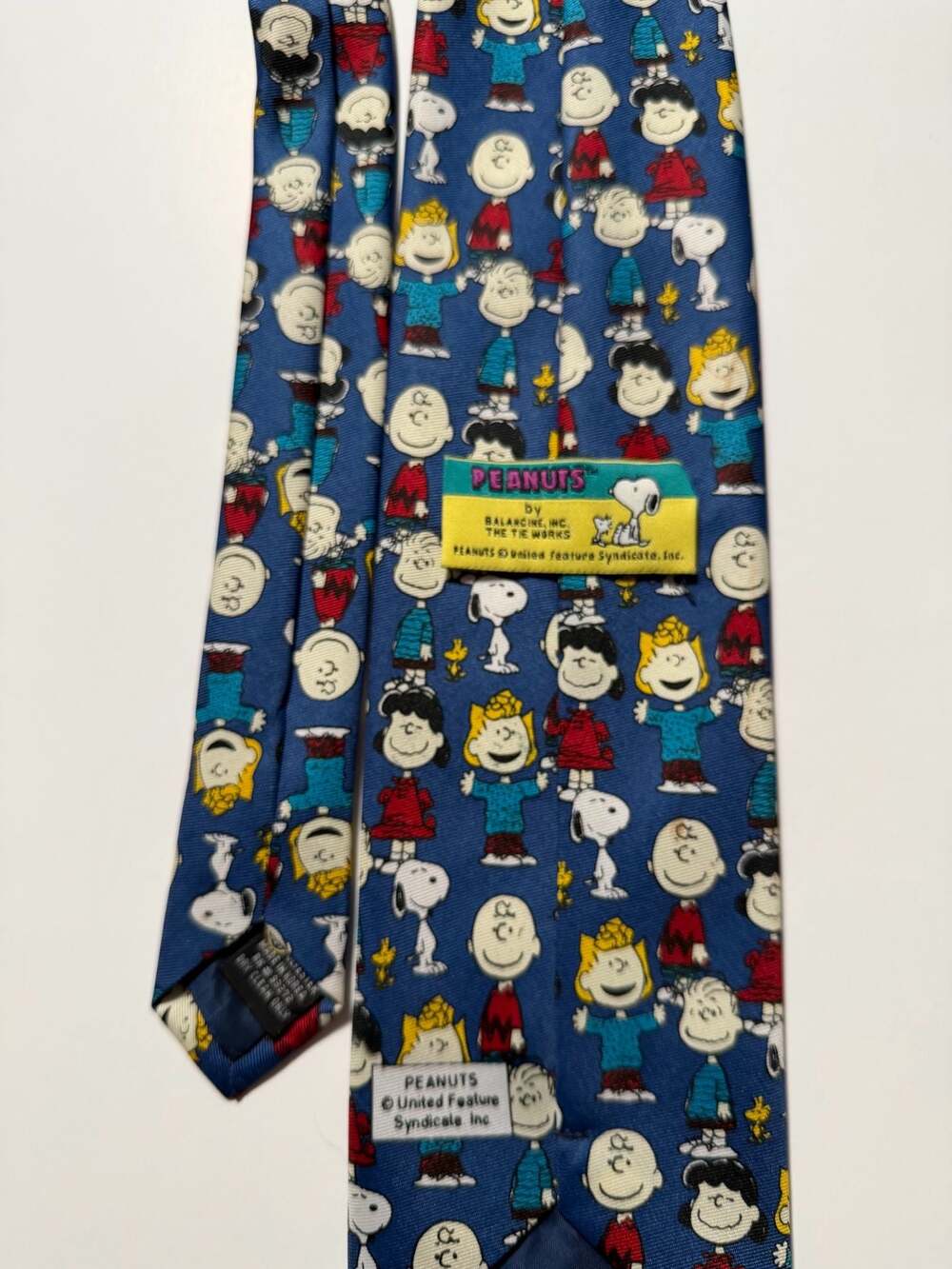 Vintage Peanuts The Tie Works Charlie Brown Snoopy Gang Silk Necktie